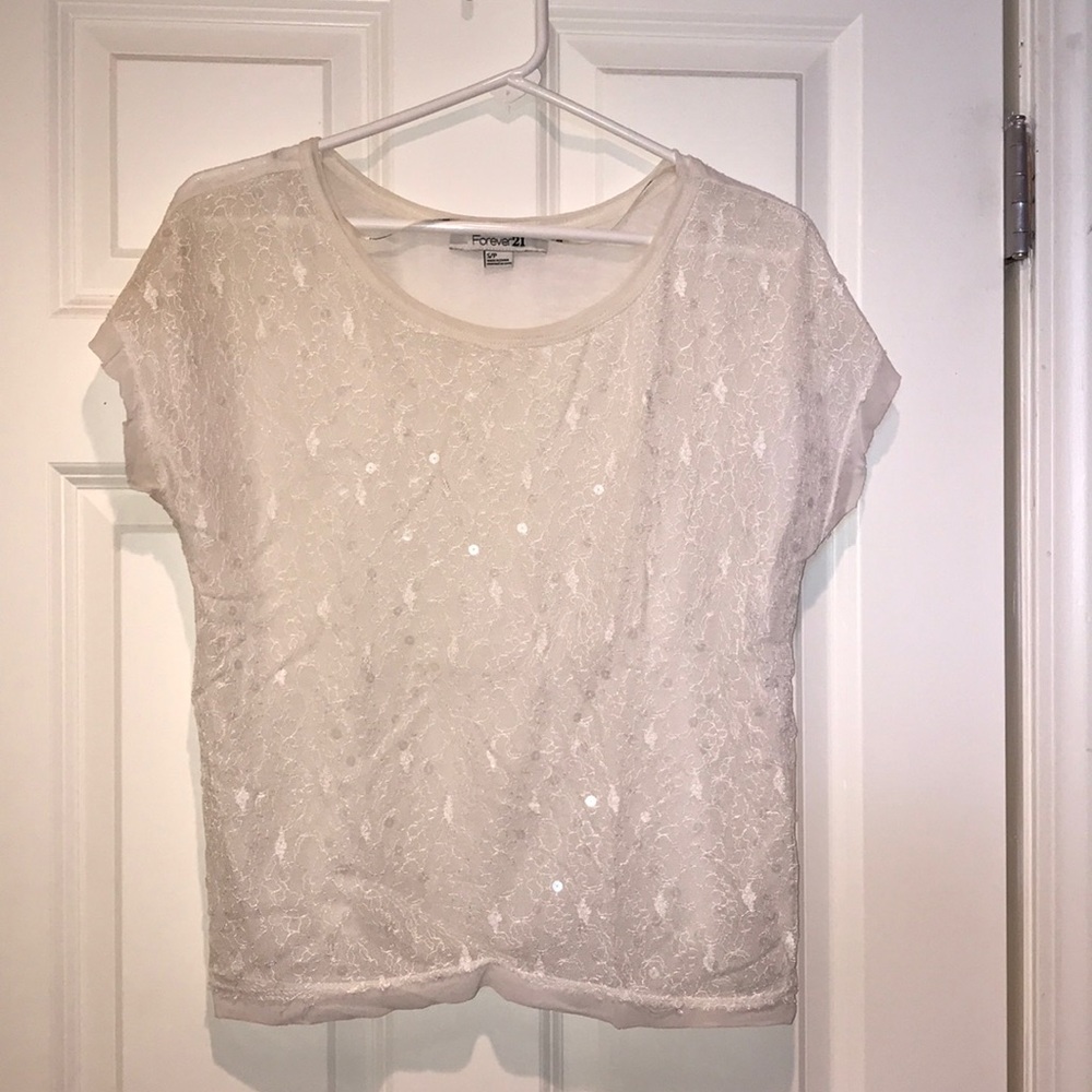 Forever 21 lace shirt with sparkle